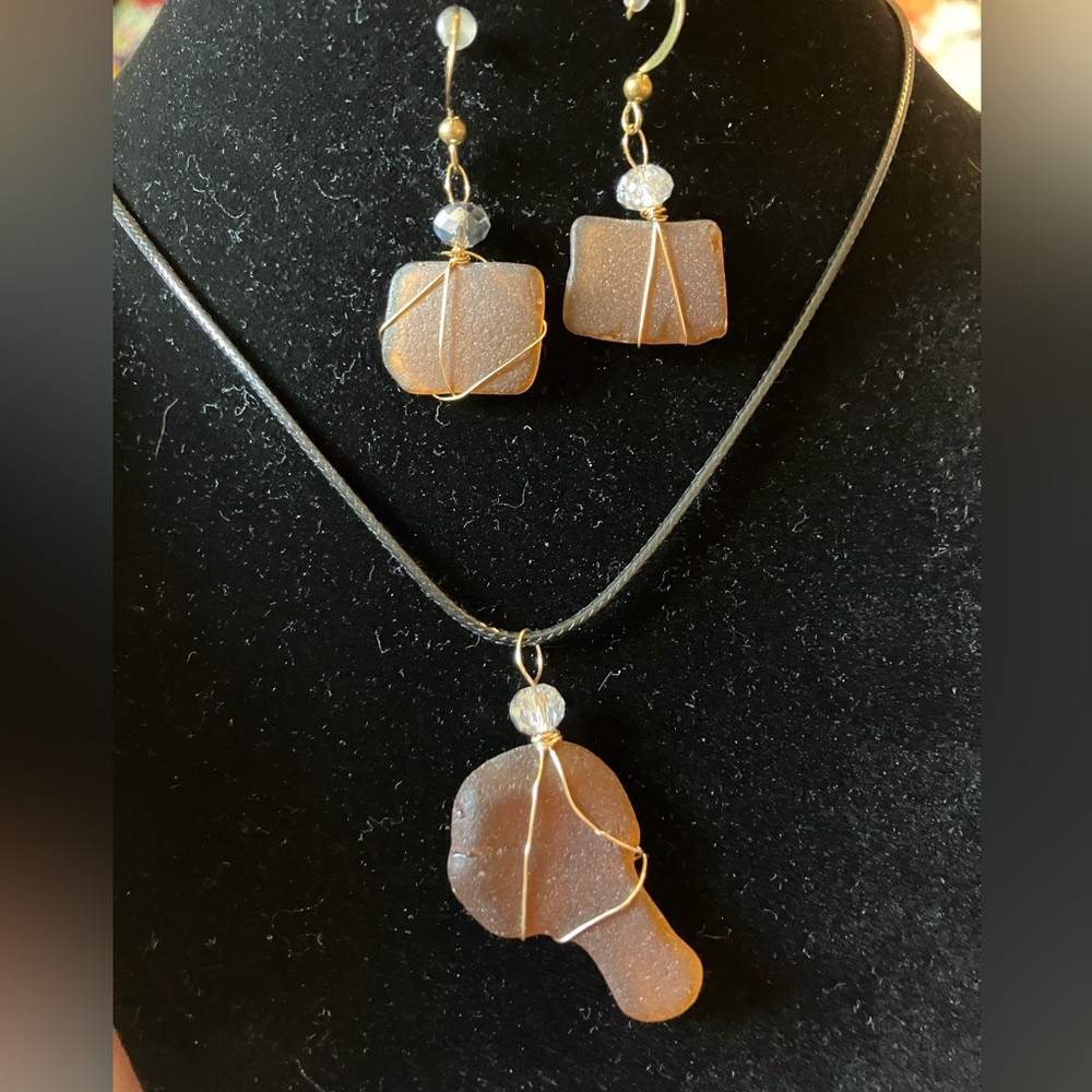 #45 handmade seaglass necklace set
